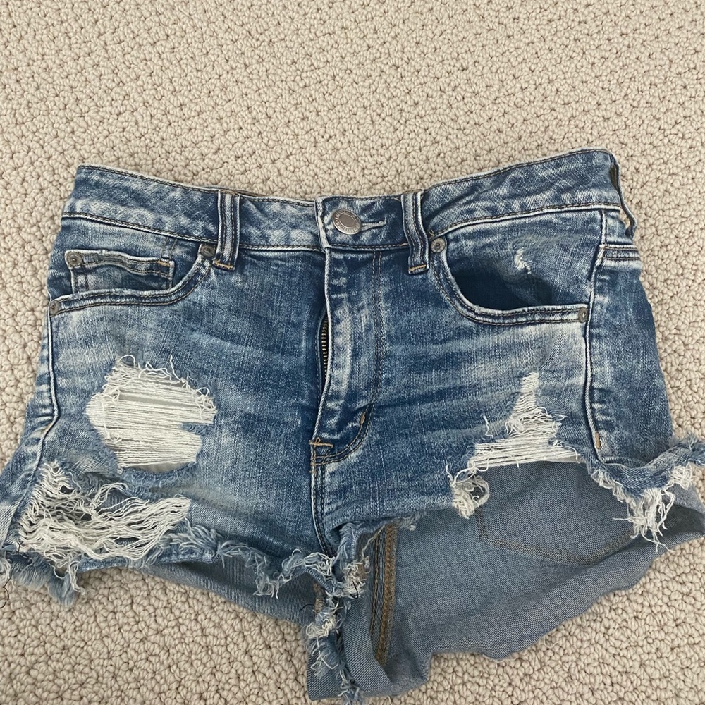 american eagle blue jean shorts